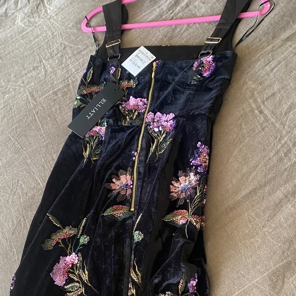 Elliatt Clio Embellished Velvet Sheath Gown - Picture 6 of 7